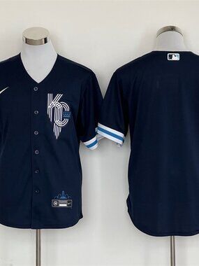 KC Royals City Connect Edition Baseball Jersey Navy